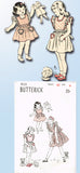 1940s Vintage Butterick Sewing Pattern 4515 Toddler Girls Pinafore Dress Size 2 - Vintage4me2
