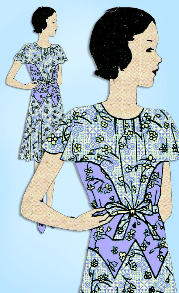1930s Vintage Butterick Sewing Pattern 4567 Uncut Teen Girls Party Dress Size 14