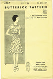1930s Vintage Butterick Sewing Pattern 4567 Uncut Teen Girls Party Dress Size 14