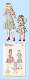 1940s Vintage Butterick Sewing Pattern 4573 Little Girls Jumper Dress Size 10 - Vintage4me2
