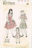 1940s Vintage Butterick Sewing Pattern 4573 Little Girls Jumper Dress Size 10 - Vintage4me2