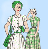 Butterick 4575: 1940s Misses Shirtwaist Dress Sz 34 Bust Vintage Sewing Pattern