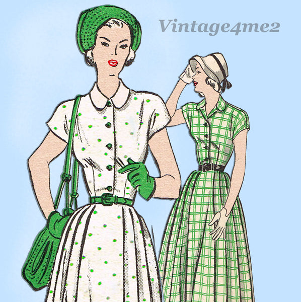 Butterick 4575: 1940s Misses Shirtwaist Dress Sz 34 Bust Vintage Sewing Pattern
