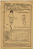 1920s Rare Vintage Butterick Sewing Pattern 4599 Uncut Girls Knickers Size 10