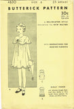 1930s Vintage Butterick Sewing Pattern 4630 Uncut Toddler Girls Party Dress Sz 4
