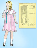 1930s Vintage Butterick Sewing Pattern 4630 Uncut Toddler Girls Party Dress Sz 4