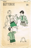 1940s Vintage Butterick Sewing Pattern 4648 Uncut WWII Little Boys Shirt Size 12