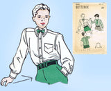 1940s Vintage Butterick Sewing Pattern 4648 Uncut WWII Little Boys Shirt Size 12