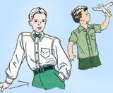 1940s Vintage Butterick Sewing Pattern 4648 Uncut WWII Little Boys Shirt Size 12