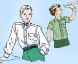 1940s Vintage Butterick Sewing Pattern 4648 Uncut WWII Little Boys Shirt Size 12