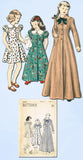 1940s Vintage Butterick Sewing Pattern 4665 Cute Toddler Girls Housecoat Size 2 - Vintage4me2