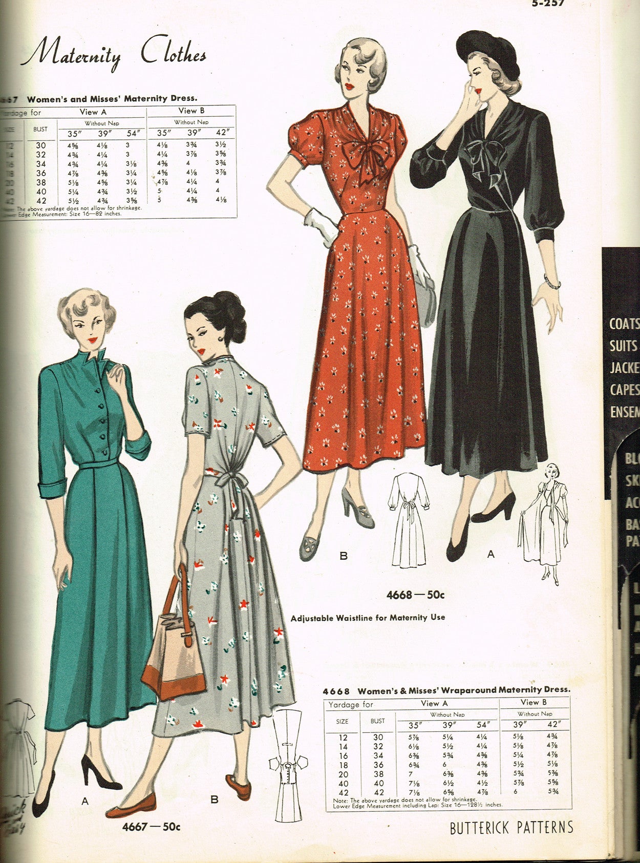 1940s Vintage Butterick Sewing Pattern 4667 Easy Misses Maternity Dres Vintage4me2 1940s Vintage Butterick Sewing Pattern 4667 Easy Misses Maternity Dres Vintage4me2