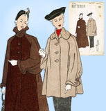 Butterick 4708: 1940s Uncut Misses Swing Coat Size 32 B Vintage Sewing Pattern