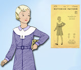 Butterick 4714: 1930s Vintage Sewing Pattern Uncut Girls Art Deco Dress Size 8