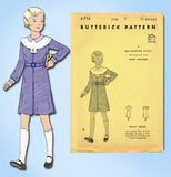 Butterick 4714: 1930s Vintage Sewing Pattern Uncut Girls Art Deco Dress Size 8