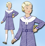 Butterick 4714: 1930s Vintage Sewing Pattern Uncut Girls Art Deco Dress Size 8