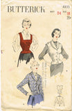 1940s Vintage Butterick Sewing Pattern 4835 Misses Jacket & Weskit Size 16 34 B - Vintage4me2