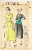 1940s Original Vintage Butterick Pattern 4922 Misses Afternoon Dress Size 30 B