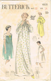 Butterick 4928: 1940s Uncut Misses Nightgown Size 32 Bust Vintage Sewing Pattern - Vintage4me2