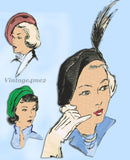 Butterick 4941: 1940s Misses Set of Beret Style Hats 23H Vintage Sewing Pattern