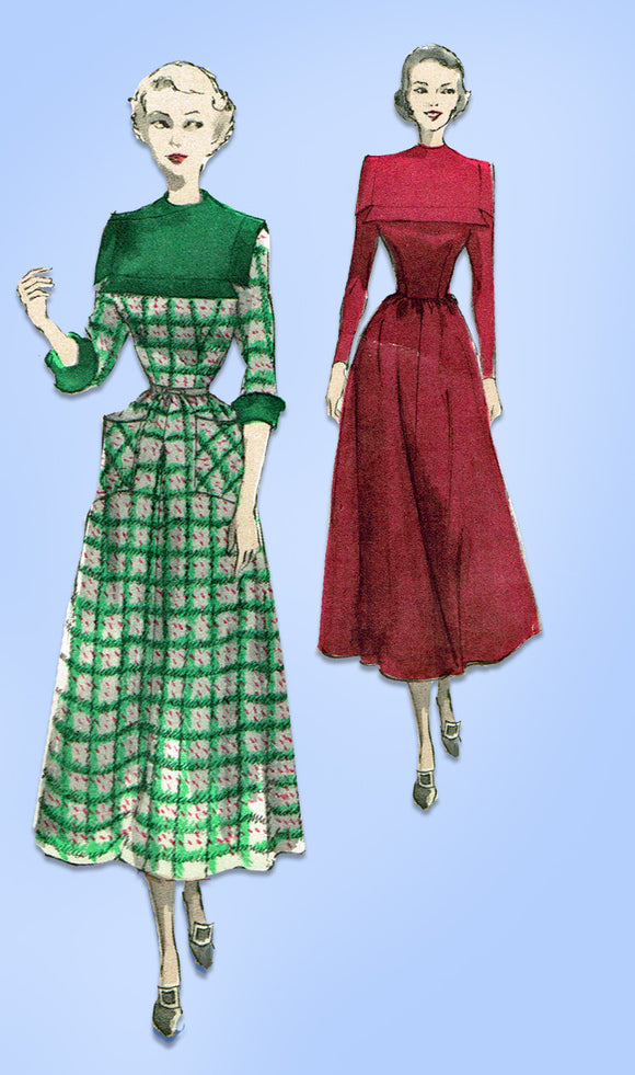 1940s Vintage Butterick Sewing Pattern 4956 Uncut Misses Street Dress Sz 14 32B