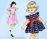 Butterick 4960: 1940s Cute Toddler Girls Dress Sz 6 Vintage Sewing Pattern