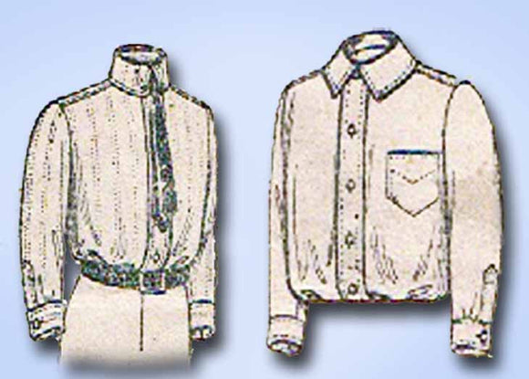 1910s Vintage Butterick Sewing Pattern 4979 Boys Blouse or Shirt w Back Yoke Sz8 - Vintage4me2