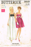 1960s Vintage Butterick Sewing Pattern 5049 Junior Misses Prom Dress Sz 34 B