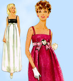 1960s Vintage Butterick Sewing Pattern 5049 Junior Misses Prom Dress Sz 34 B