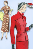 1940s Vintage Butterick Sewing Pattern 5066 Misses Dress & Jacket Size 12 30 B - Vintage4me2