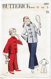 Butterick 5087: 1950s Uncut Baby Girls Asian Pajamas Sz2 Vintage Sewing Pattern