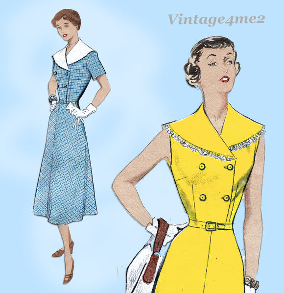 Butterick 5296: 1950s Stylish  Misses Sun Dress Size 34 B Vintage Sewing Pattern