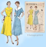 Butterick 5296: 1950s Stylish  Misses Sun Dress Size 34 B Vintage Sewing Pattern