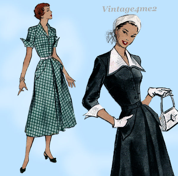 Butterick 5347: 1950s Stunning Misses Dress Size 34 Bust Vintage Sewing Pattern
