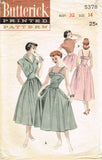 1950s Vintage Butterick Sewing Pattern 5378 Uncut Sun Dress & Bolero Sz 32 Bust - Vintage4me2