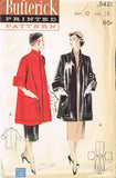 1950s Vintage Butterick Sewing Pattern 5421 Easy Misses Swagger Coat Size 14 32B