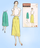 1950s Vintage Butterick Sewing Pattern 5450 Quick & Easy Misses Skirt Size 24 W