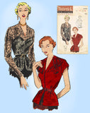 Butterick 5498: 1950s Plus Size Evening Blouse Sz 46 B Vintage Sewing Pattern