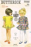 1960s Original Vintage Butterick Sewing Pattern 5522 Easy Baby Girls Dress Sz 1 from Vintage4me2