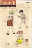 1950s Vintage Butterick Sewing Pattern 5548 Baby Boys Romper and Shirt Size 1
