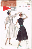 1950s Vintage Butterick Sewing Pattern 5664 Uncut Misses Tucked Dress Size 31 B