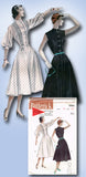 1950s Vintage Butterick Sewing Pattern 5664 Uncut Misses Tucked Dress Size 31 B