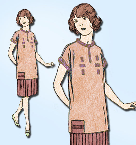 1920s Vintage Butterick Sewing Pattern 5673 Uncut Junior Girls Flapper Dress 29B - Vintage4me2
