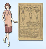 1920s Vintage Girls Flapper Dress Butterick VTG Sewing Pattern 5673 Size 12 - Vintage4me2