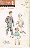1950s Vintage Butterick Sewing Pattern 5838 Toddler Boys Suit Jacket & Pants Sz6