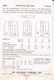1950s Vintage Butterick Sewing Pattern 5858 Easy Misses Slender Skirt Size 26 W
