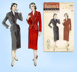 Butterick 5897: 1950s Uncut Misses Slender Suit Size 32 B Vintage Sewing Pattern