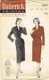 Butterick 5897: 1950s Uncut Misses Slender Suit Size 32 B Vintage Sewing Pattern