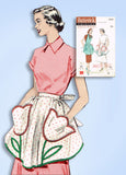 1950s Vintage Butterick Sewing Pattern 5939 Uncut Misses Tulip Apron Fits All - Vintage4me2