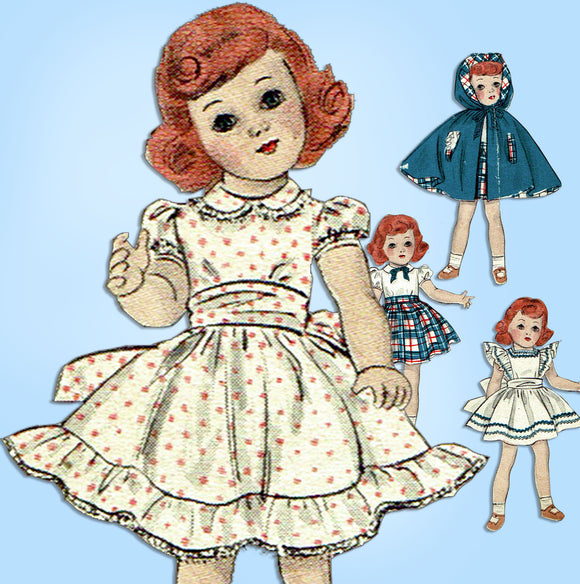 190s Original Vintage Butterick Sewing Pattern 5969 21in Toni Doll Clothes Set